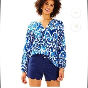 LILLY PULITZER BUTTERCUP SHORT TRUE NAVY SZ 00